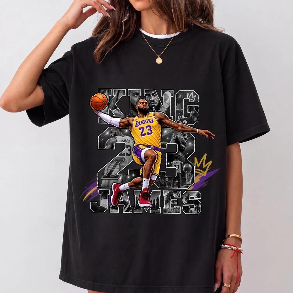 Lebron James Lakers T-Shirt Basketball Graphic Tee King James Streetwear Shirt